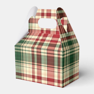 Christmas Plaid 06-PARTY FAVOR BOX, gable Boxes