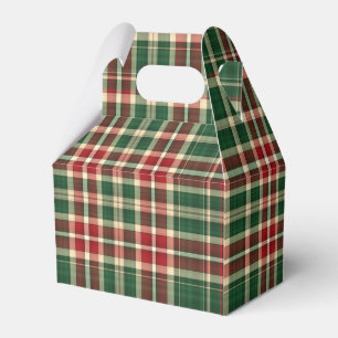 Christmas Plaid 08-PARTY FAVOR BOX, gable Boxes