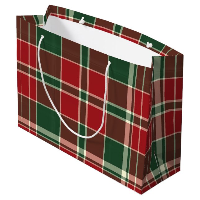 Christmas Plaid 12-GIFT BAG L (Back Angled)