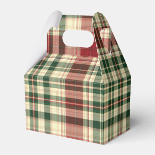 Christmas Plaid 14-PARTY FAVOR BOX, gable Boxes