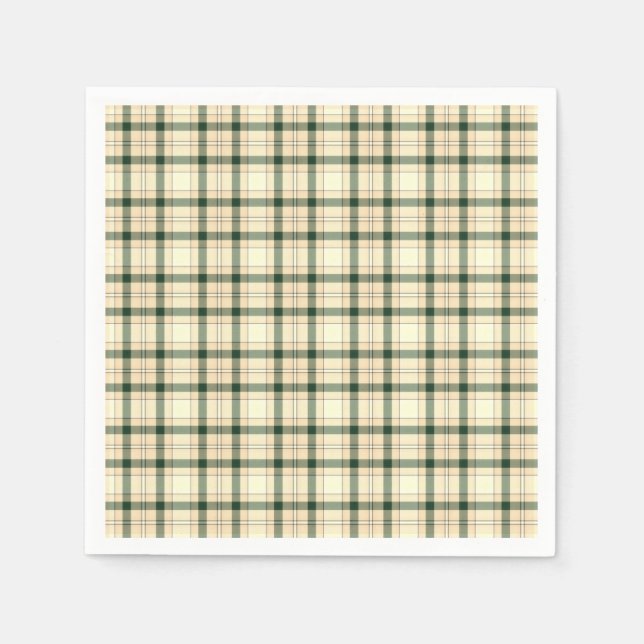 Christmas Plaid 16-PAPER PARTY NAPKINS (Front)