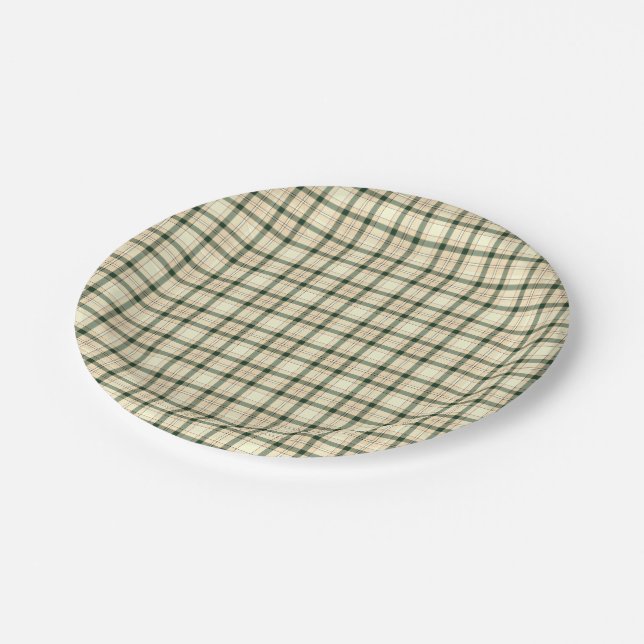 Christmas Plaid 16-PAPER PLATES (Angled)