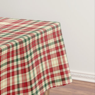 Christmas Plaid 18-Cotton Tablecloth 52x70