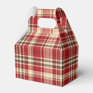 Christmas Plaid 23-PARTY FAVOR BOX, gable Favor Boxes