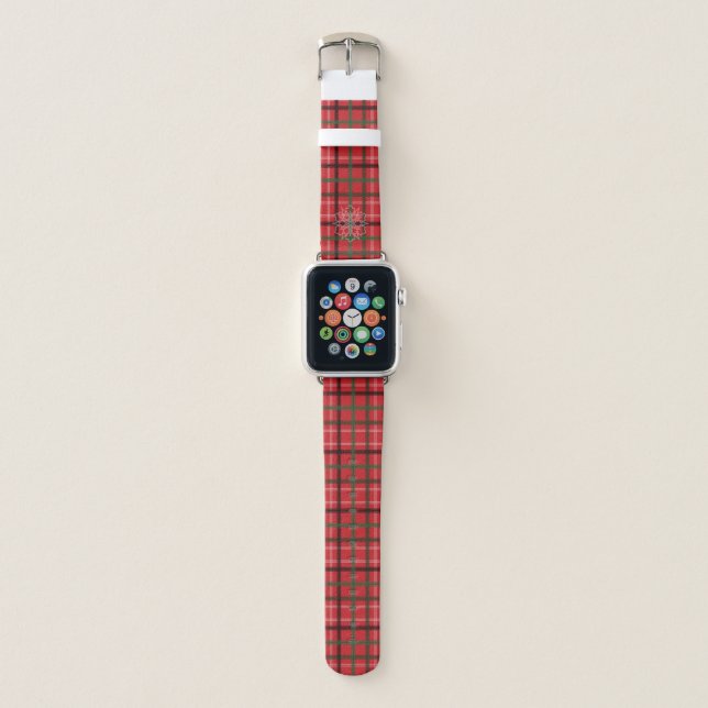 Christmas plaid apple watch band (Front)
