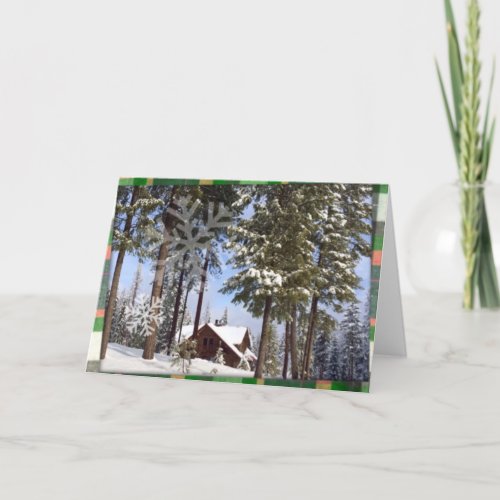 Christmas Plaid at the Cabin Note Card