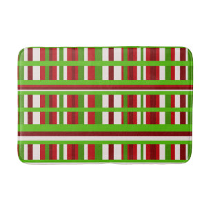 Christmas Plaid Bathroom Mat