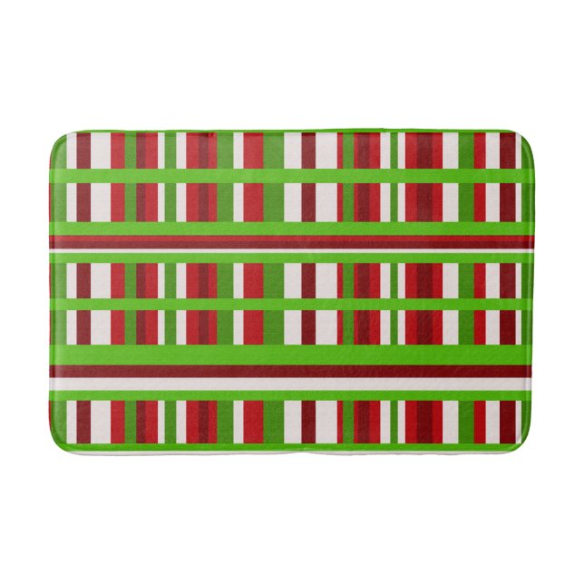Christmas Plaid Bathroom Mat (Front)