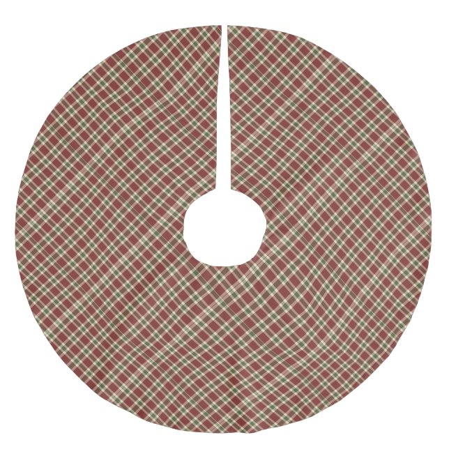 christmas-plaid- brushed polyester tree skirt (Front)