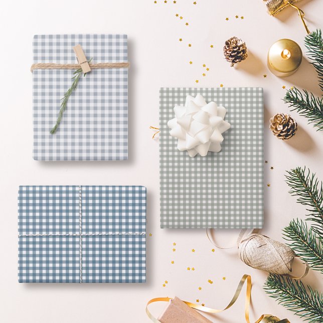 Christmas plaid buffalo check | gingham pastel  wrapping paper sheets (Creator Uploaded)