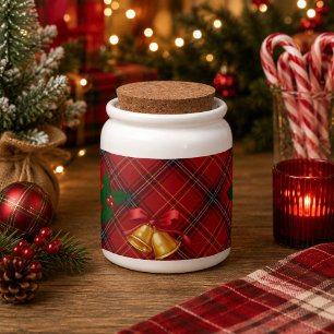 Christmas Plaid Candy Jar
