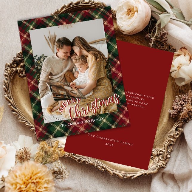 Christmas Plaid Card With Photo (Creator Uploaded)