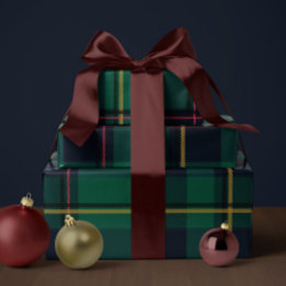 Christmas plaid classic holiday simple wrapping paper