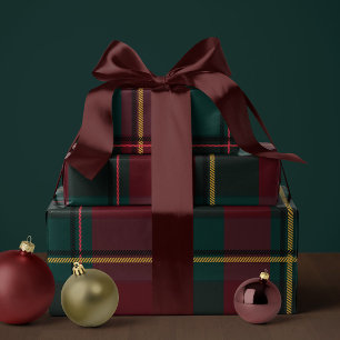 Christmas plaid classic holiday simple wrapping paper
