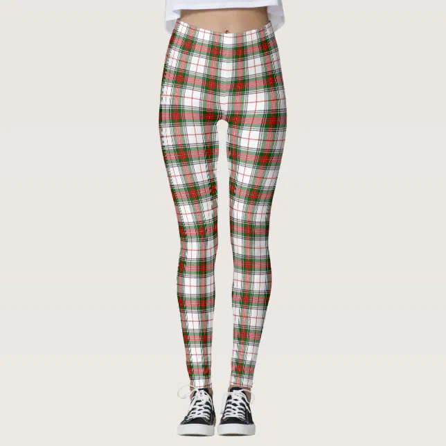 Christmas Plaid ~ Classic Red, Green and White Leggings | Zazzle