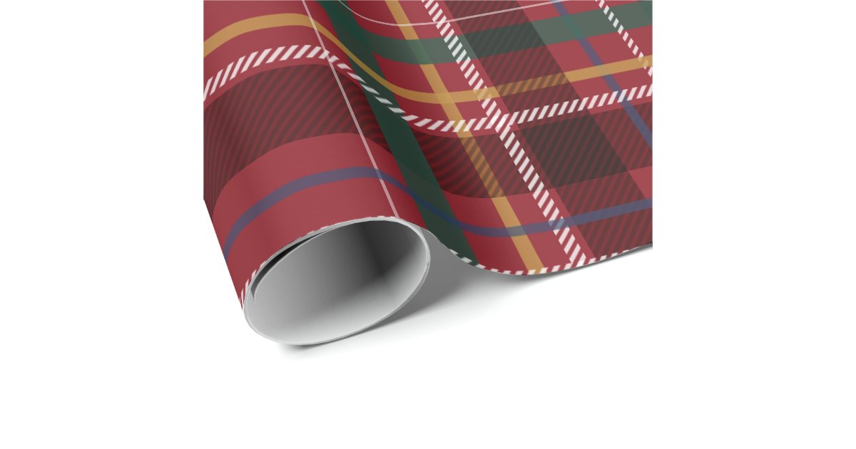 Christmas plaid classic red holiday wrapping paper Zazzle