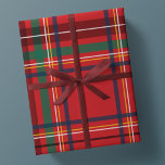 Christmas plaid classic red holiday  wrapping paper<br><div class="desc">A classic holiday plaid of red,  green,  blue,  yellow and white makes for a perfect gift wrap for Christmas gifts and more. Coordinates with the Lea Delaveris Design merry and bright plaid collection.</div>