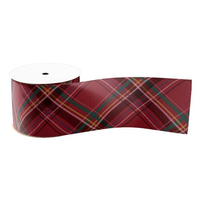 Christmas plaid classic red simple holiday grosgrain ribbon (Spool)