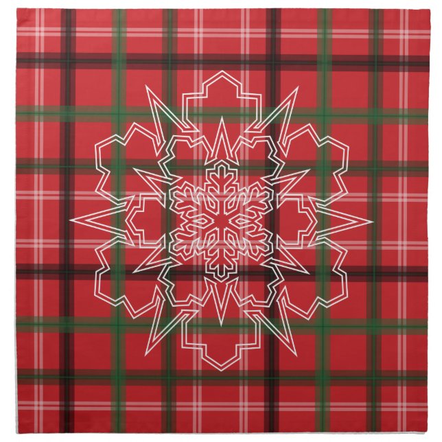 Christmas plaid cloth napkin (Front)