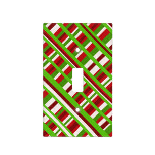 Christmas Plaid Diagonal Light Switch Cover