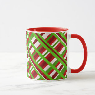Christmas Plaid Diagonal Mug
