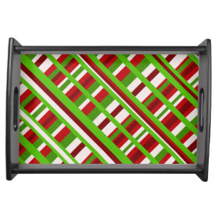Christmas Plaid Diagonal Serving Tray