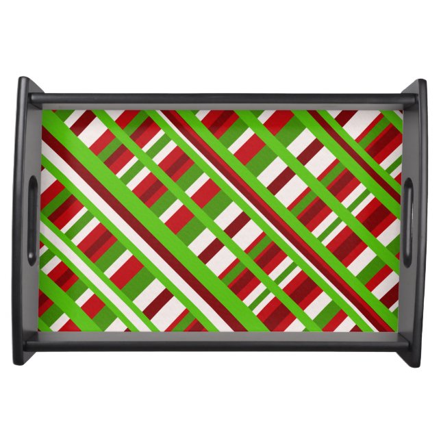 Christmas Plaid Diagonal Serving Tray (Front)