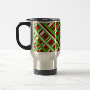 Christmas Plaid Diagonal Travel Mug