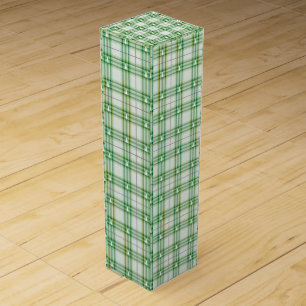 Christmas Plaid Fabric Style Classic Red and Green Wine Box