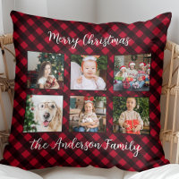 Christmas Plaid Family Personalized Photo Collage