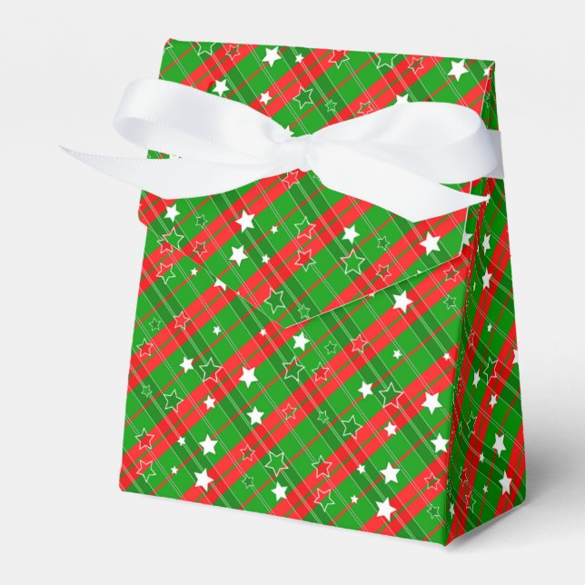 Christmas Plaid Favor Box (Front Side)
