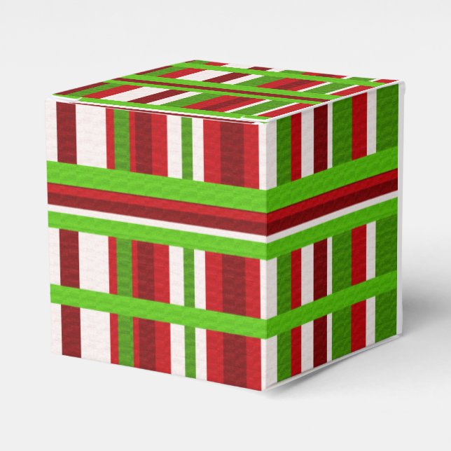 Christmas Plaid Favor Boxes (Front Side)