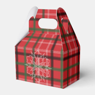 Christmas plaid favor boxes