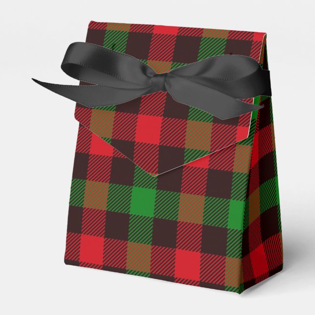 Christmas Plaid Favor Boxes (Front Side)