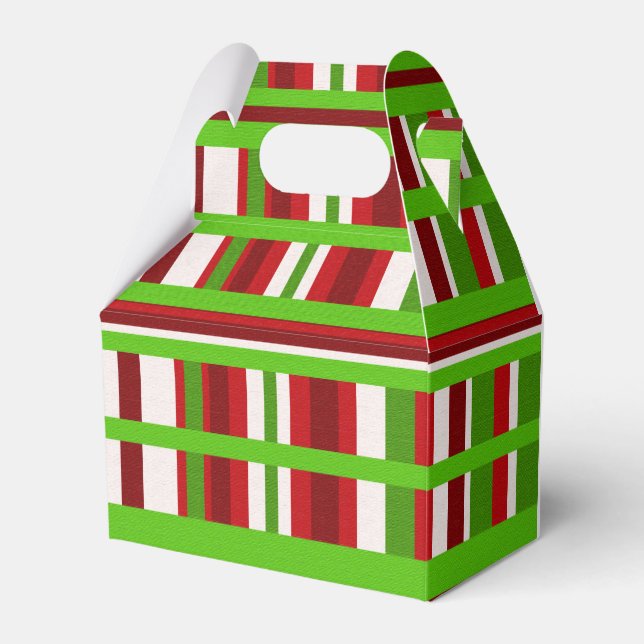 Christmas Plaid Favor Boxes (Front Side)