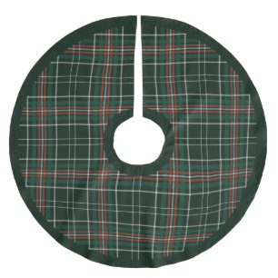 Christmas Plaid Forest Green Red White Pattern Brushed Polyester Tree Skirt
