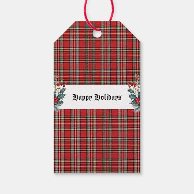 Christmas Plaid Gift Tags (Front)