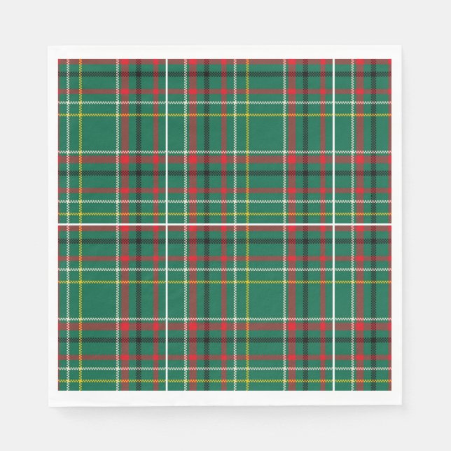 Christmas Plaid Green Pattern-23914 Napkins (Front)