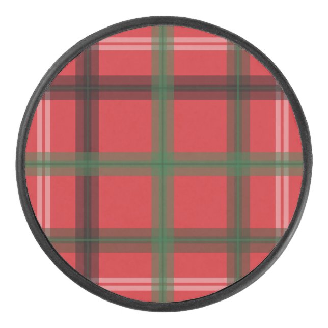 Christmas plaid hockey puck (Front)