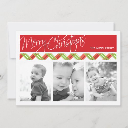 Christmas Plaid  |  Holiday 3 Photo Card