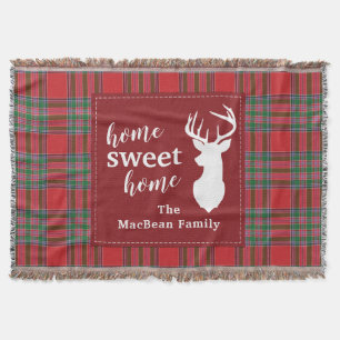 Christmas Plaid Holiday Home Sweet MacBean Tartan Throw Blanket