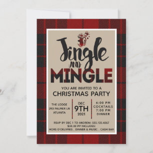 Christmas Plaid Holiday Party Invitation