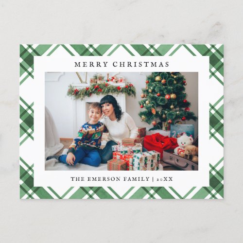 Christmas Plaid Holiday Postcard