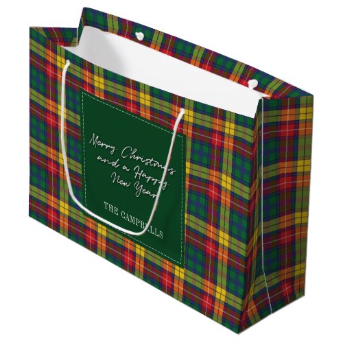 Christmas Plaid Holidays Buchanan Tartan Large Gift Bag