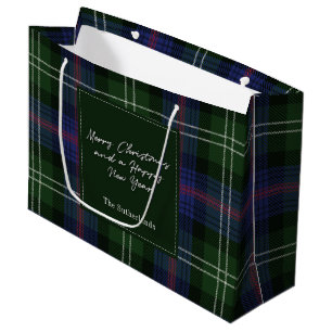 Christmas Plaid Holidays Clan Sutherland Tartan Large Gift Bag