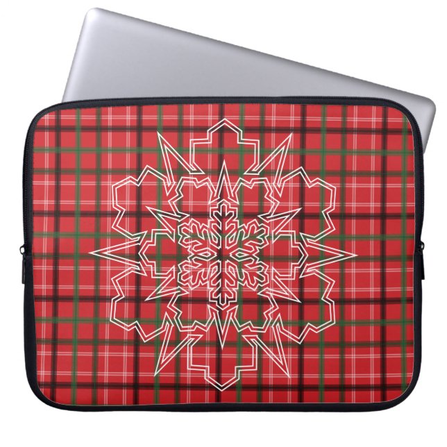Christmas plaid laptop sleeve (Front)