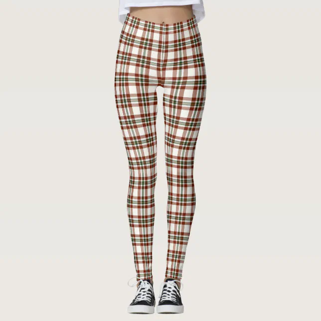 Christmas Plaid Leggings | Zazzle