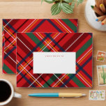 Christmas plaid merry bright holiday envelope<br><div class="desc">Send Christmas cheer with this festive merry and bright holiday envelope. With its classic red, green, blue and yellow check, it coordinates perfectly with the Lea Delaveris Design merry and bright plaid collection but also works well with a variety of cards. This Christmas card envelope is sure to brighten the...</div>