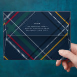 Christmas plaid navy holiday return address envelope<br><div class="desc">Send Christmas cheer with this festive navy plaid holiday envelope. With its classic navy, green, red and gold tartan, it coordinates perfectly with the Lea Delaveris Design merry and bright plaid collection but also works well with a variety of cards. This Christmas card envelope is sure to brighten the days...</div>