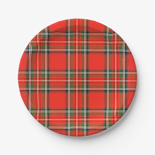 Christmas Plaid Paper Plates